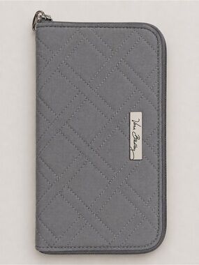 Vera Bradley Quilted Gray Zip-Around Wallet Case